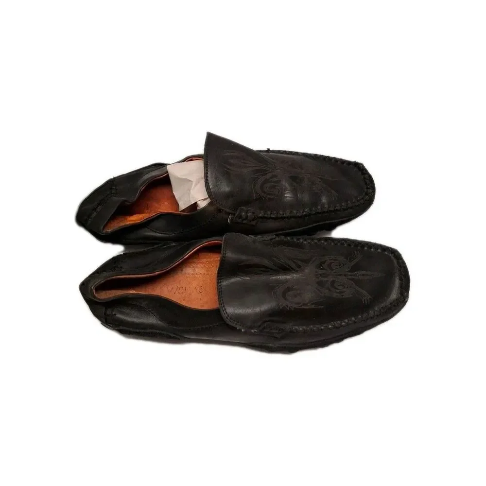 Robert Wayne Rays Men's Slip On Shoes Black Square Toe Sz 8